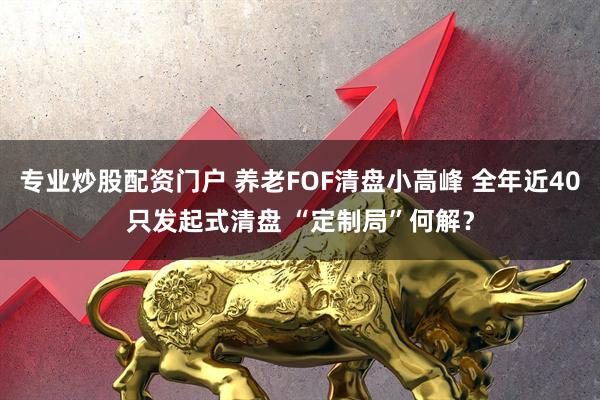 专业炒股配资门户 养老FOF清盘小高峰 全年近40只发起式清盘 “定制局”何解？